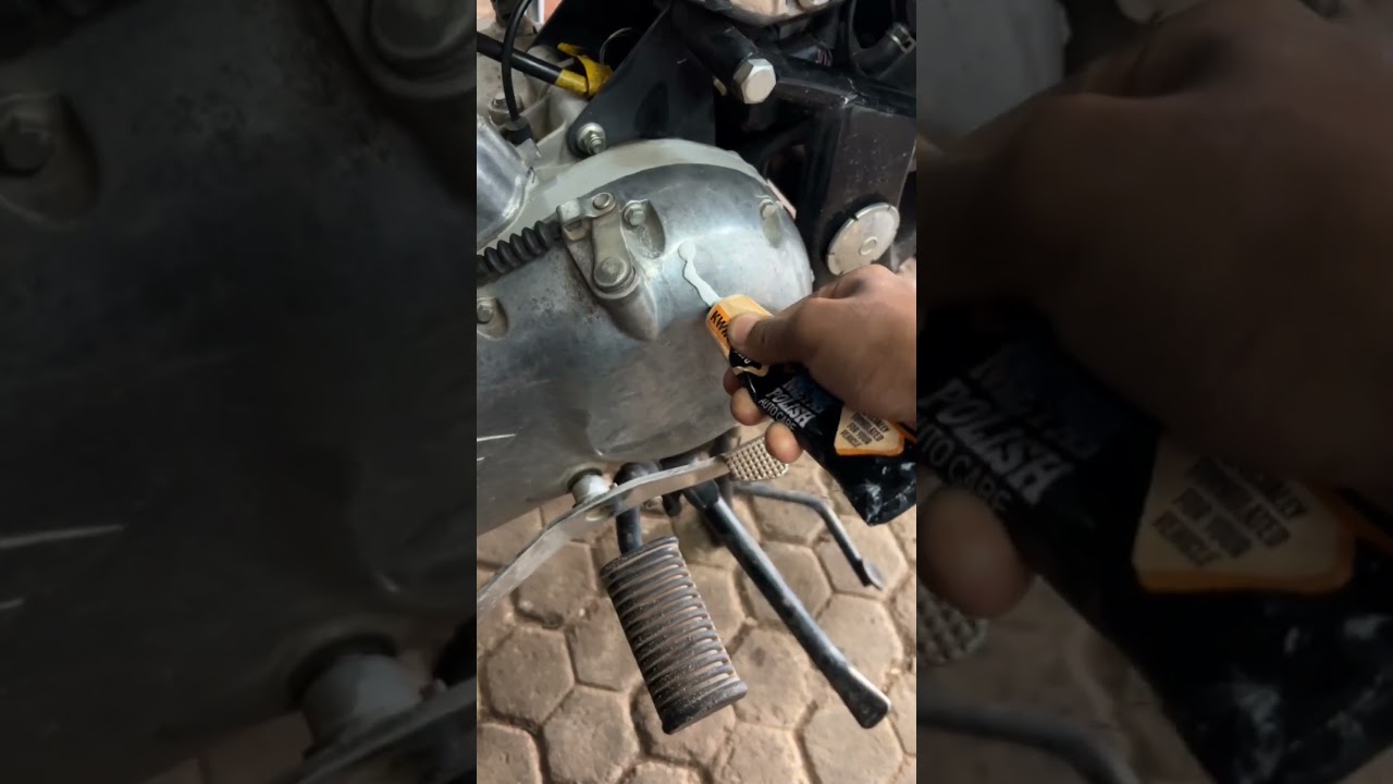 EASY AND COST LESS ENGINE BUFFING POLISH  #automobile #bullet #metalcleaner #brasspolish #modified