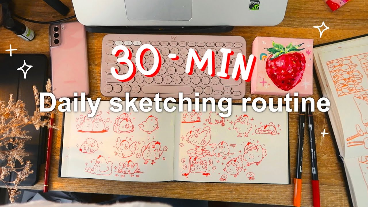 Art practice everyday for 30 minutes, how I focus 🌼 my morning (& sketching) routine