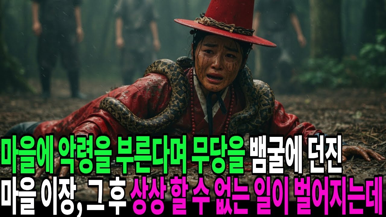 마을에 악령을 부른다며 무당을 뱀굴에 던진 마을 이장, 그 후 상상도 할 수 없는 일이 벌어지는데..