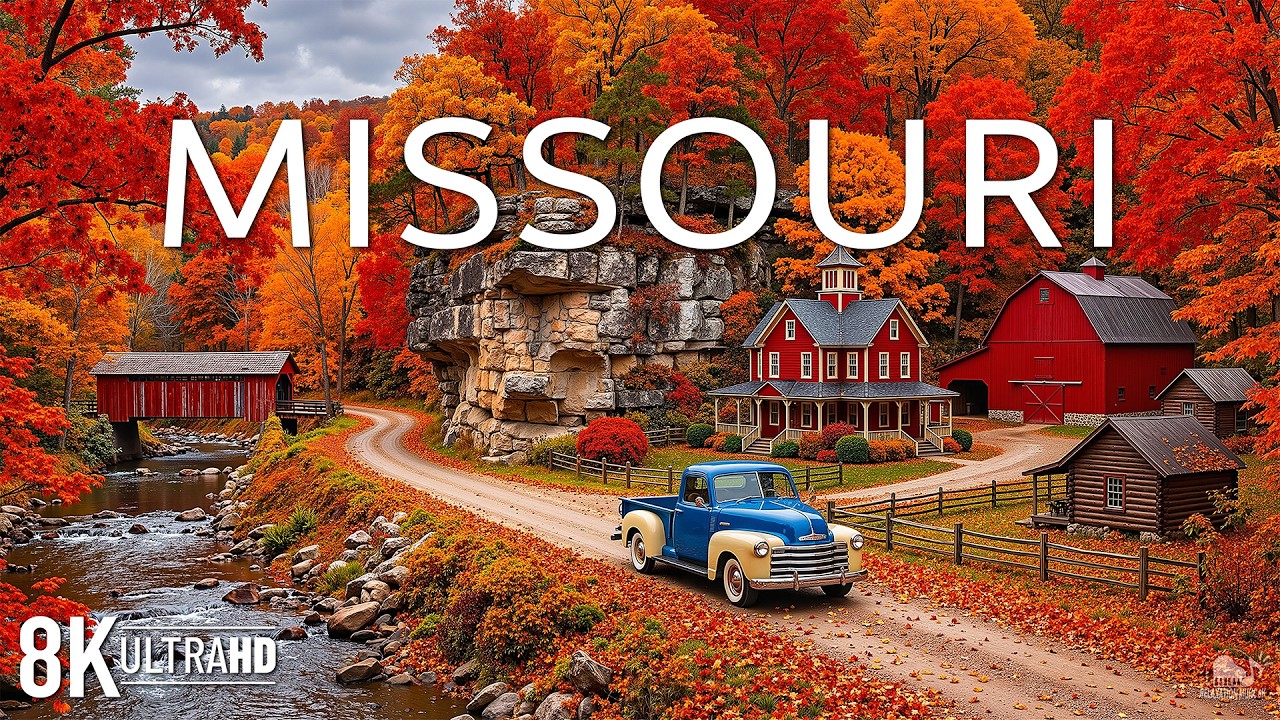 Missouri in Autumn 8K 🍁 Ozark Mountains, Lake of the Ozarks & Vibrant Fall Foliage | Autumn 8K