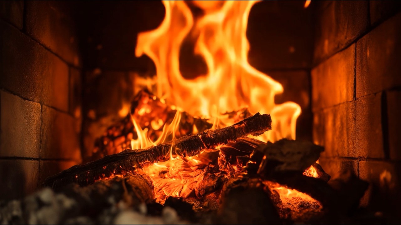 Crackling Fireplace with Warm Glow | Relaxing Background for Calm & Focus