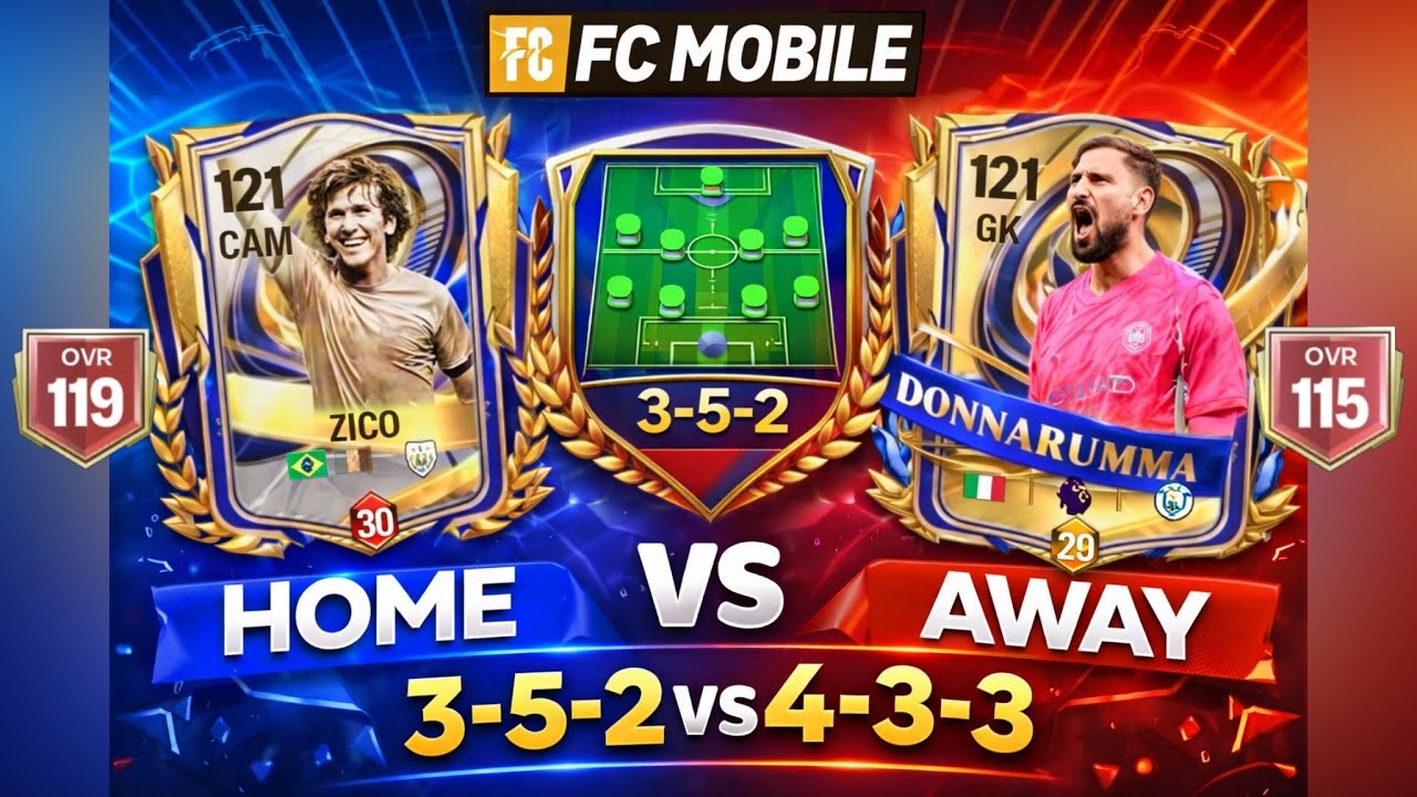 ZICO 3-5-2 vs DONNARUMMA 4-3-3 FC MOBILE MATCH WHO IS THE BEST PLAYER 