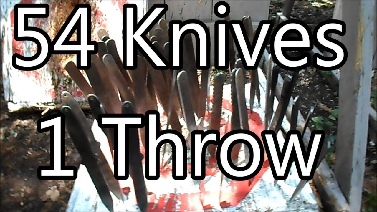 54 Knives thrown at once - Epic Blade Time