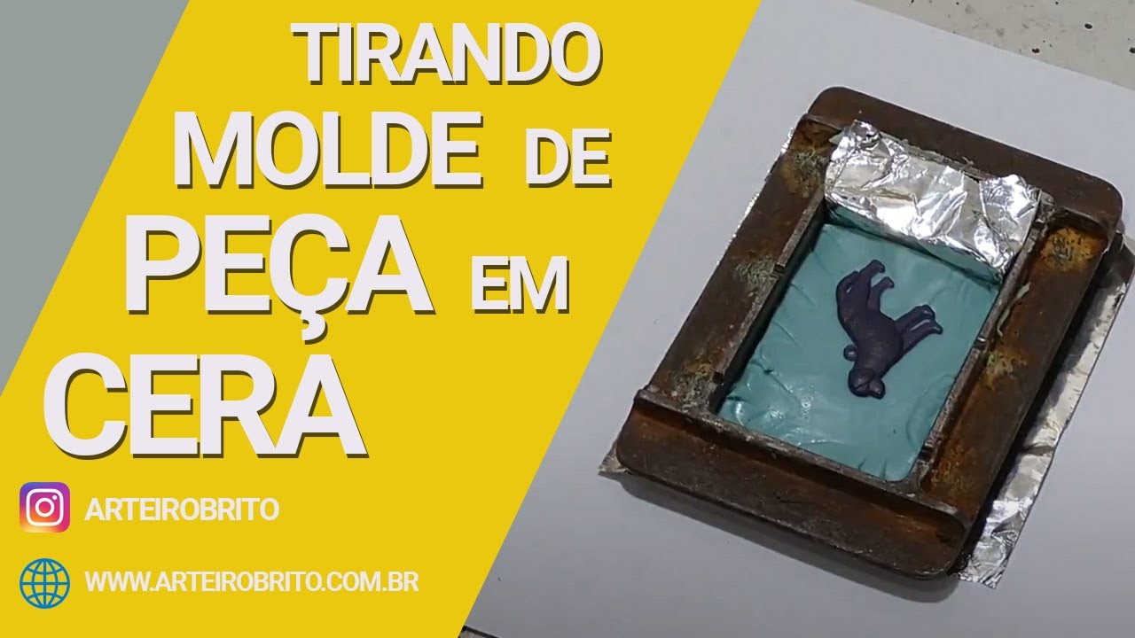 tirando molde de peça em cera