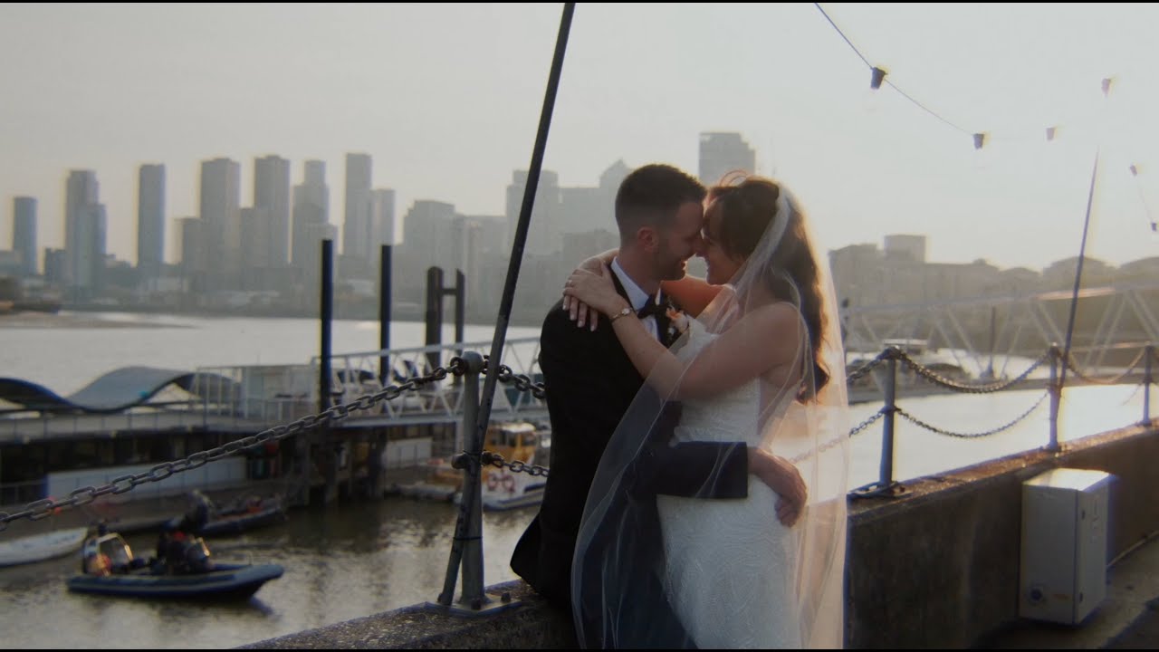 Awesome London wedding on the banks of the River Thames at the incredible Trinity Buoy Wharf.