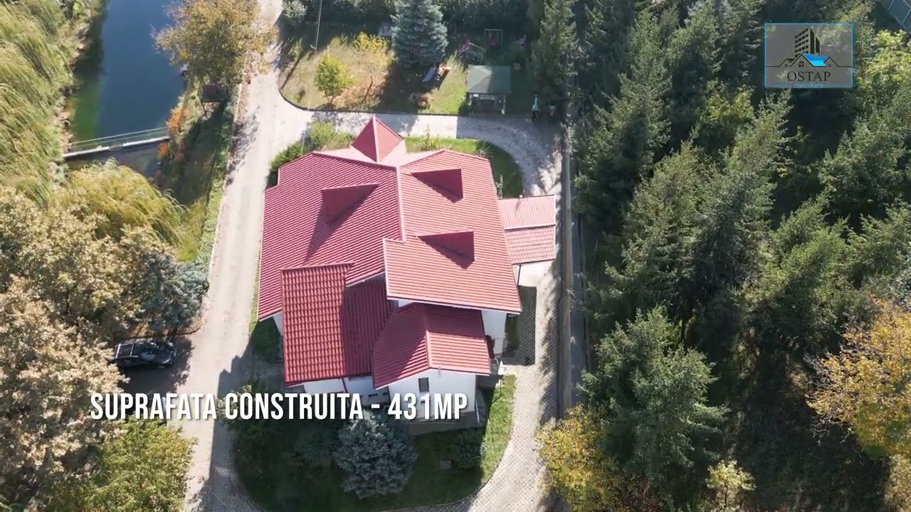 Hemeiuș-Andrieșești-vilă deosebită-teren 2.629mp-iaz in curte-foișor