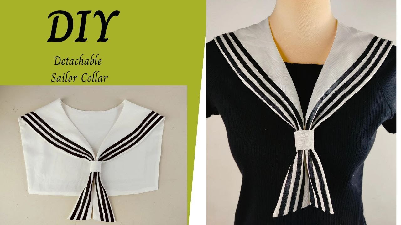 DIY Detachable Sailor Collar / How to make a detachable collar