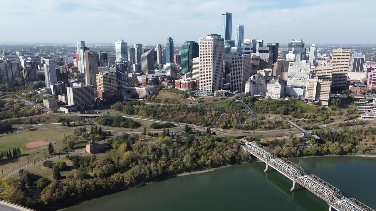 Southeast Skyline: Flying Over Edmonton’s River Valley & Low Level Bridge