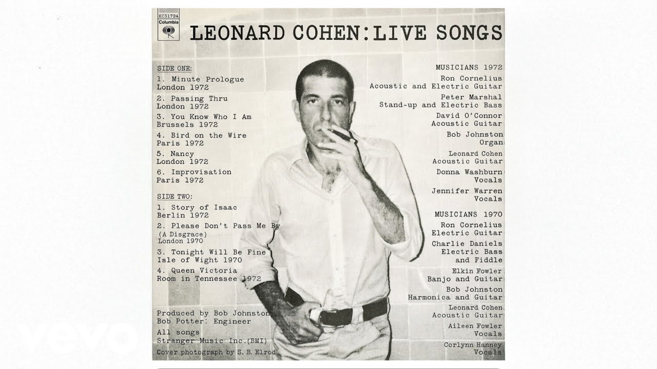 Leonard Cohen - Passing Through (Live in London, 1972 - Official Audio)