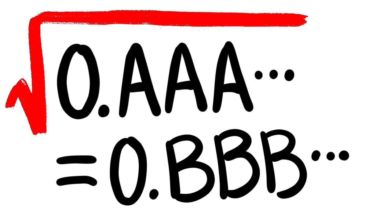 Solving sqrt(0.AAA...)=0.BBB...
