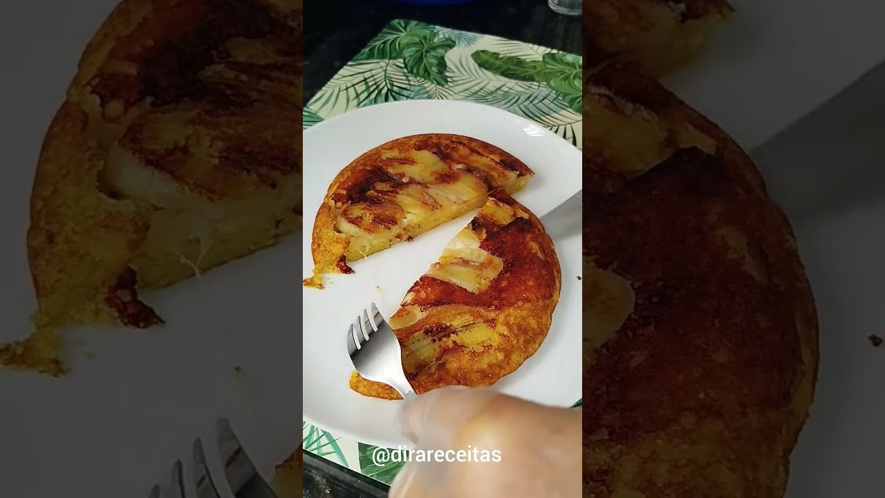 Pão de flocão de milho com banana na frigideira 