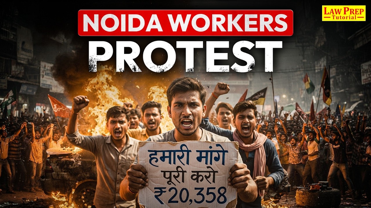 Noida Workers Protest Explained | Salary Hike Demands & Violence | CLAT 2027 Current Affairs