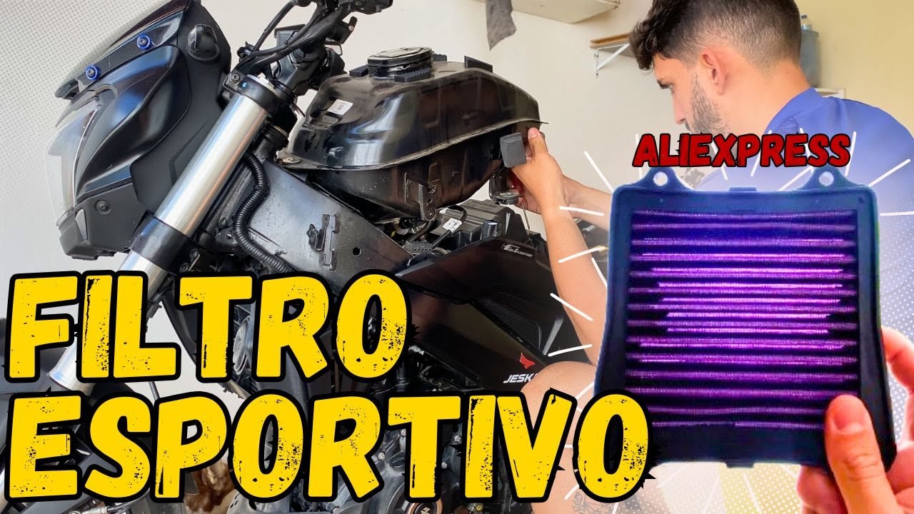 Bajaj Dominar400: FILTRO ESPORTIVO do Aliexpress 💲 menos de R$100  (veio potencia e ronco top)
