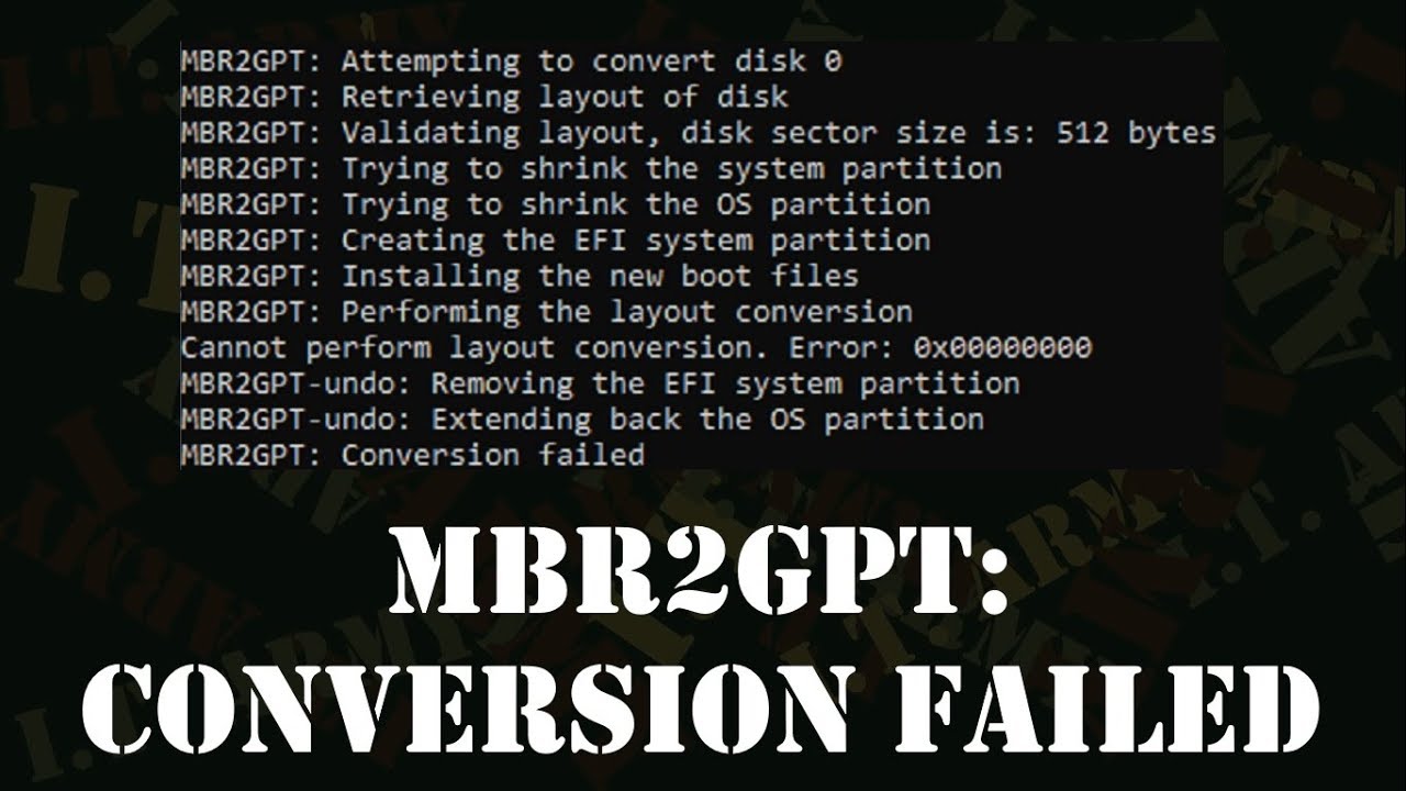 Ошибка преобразования MBR2GPT