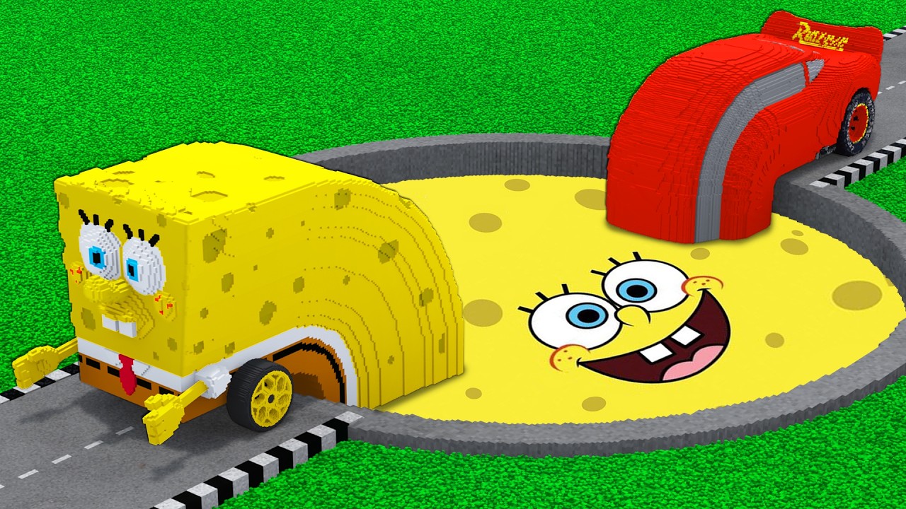 LONG CARS vs SPONGEBOB PORTAL in Teardown