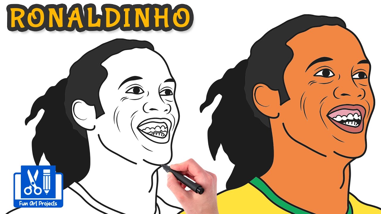 How To Draw Ronaldinho | Legendary Soccer Player | Draw Football Player Easy Step By Step