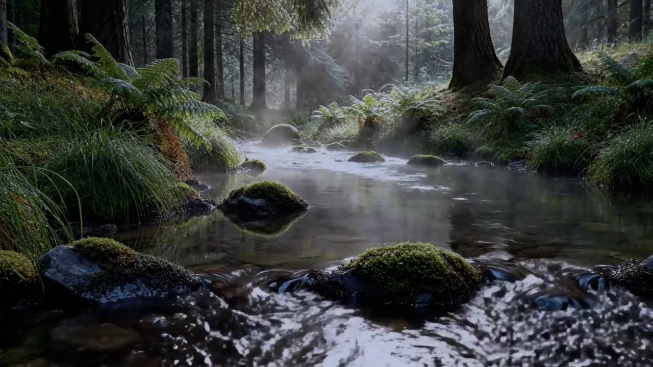 Soothing River Stream with Birdsong Ambience for Meditation