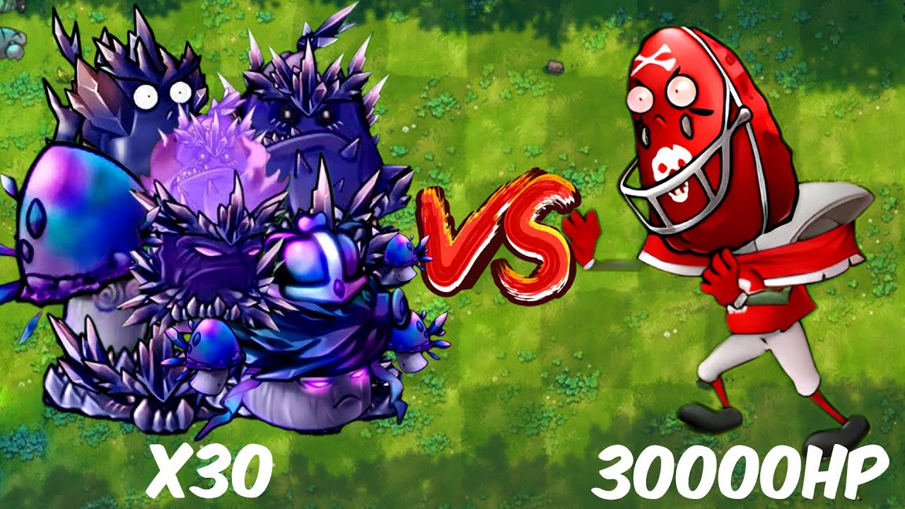 PVZ 1 Fusion Challenge! 300 Plants Fusion VS 30000 Football Nut Zombie - Who Will Win?