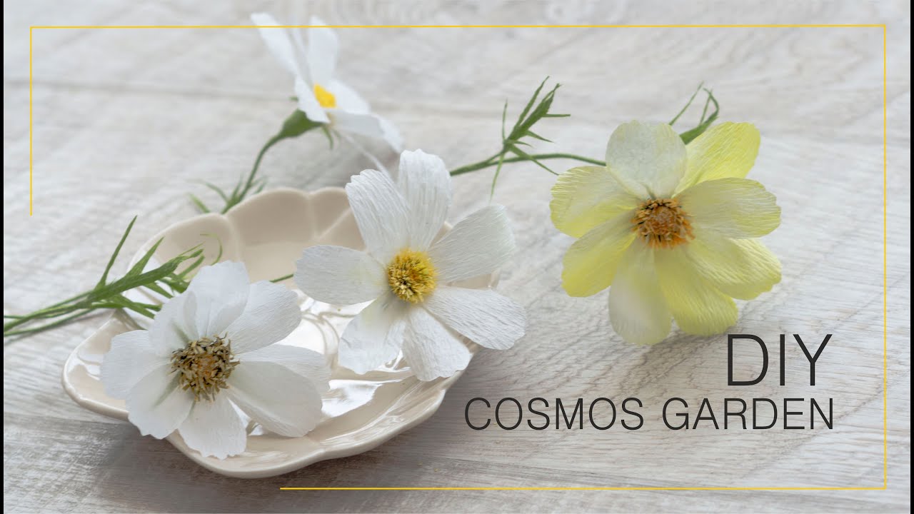How to make COSMOS GARDEN from crepe paper