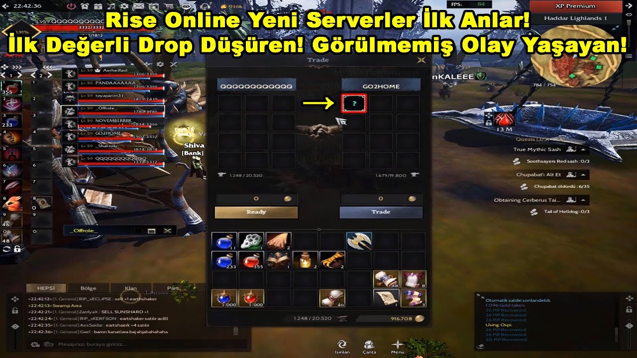 Rise Online Yeni Serverler İlk Anlar! İlk Değerli Drop Düşüren! Görülmemiş Olay Yaşayan! Rise Online