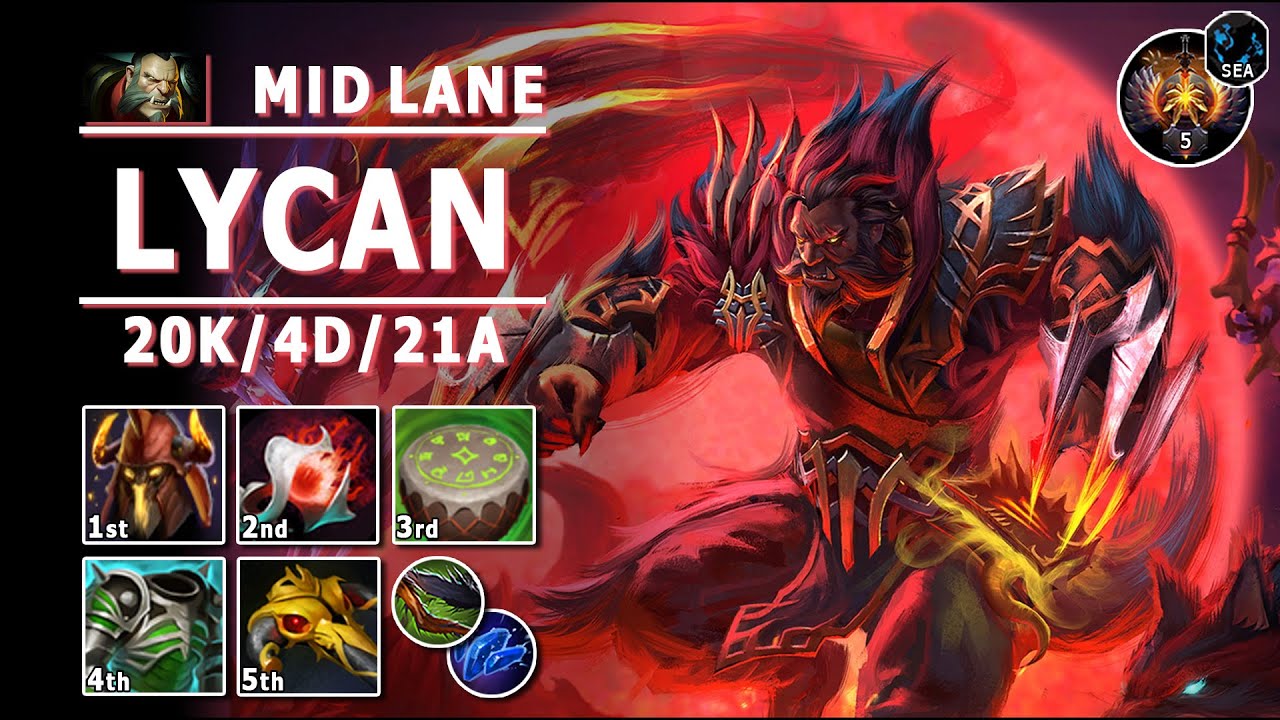 Lycan Mid Lane | 7.31d | Brutal Pos 2 Lycan Play | Dota 2 Immortal Gameplay