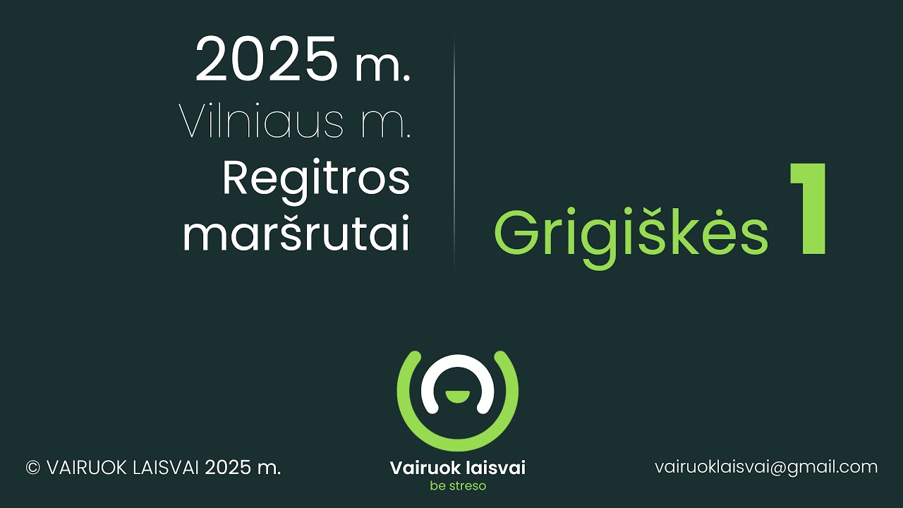 REGITROS MARŠRUTAI. 2025 Vilnius, Grigiškės 1dalis.