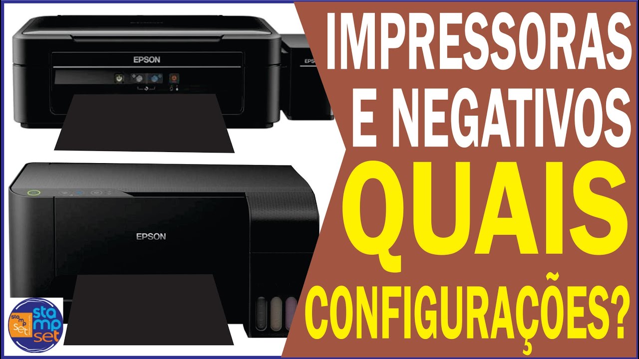 configurações de impressoras para negativos de carimbos