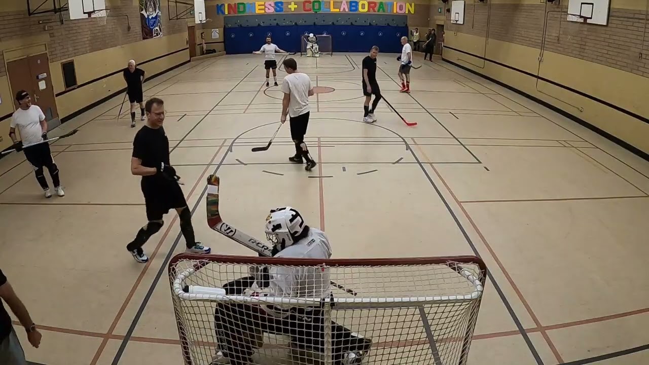Go Pro - Tuesday night ball hockey highlight - Rob or Ed's Goal? - 10 Feb 2026