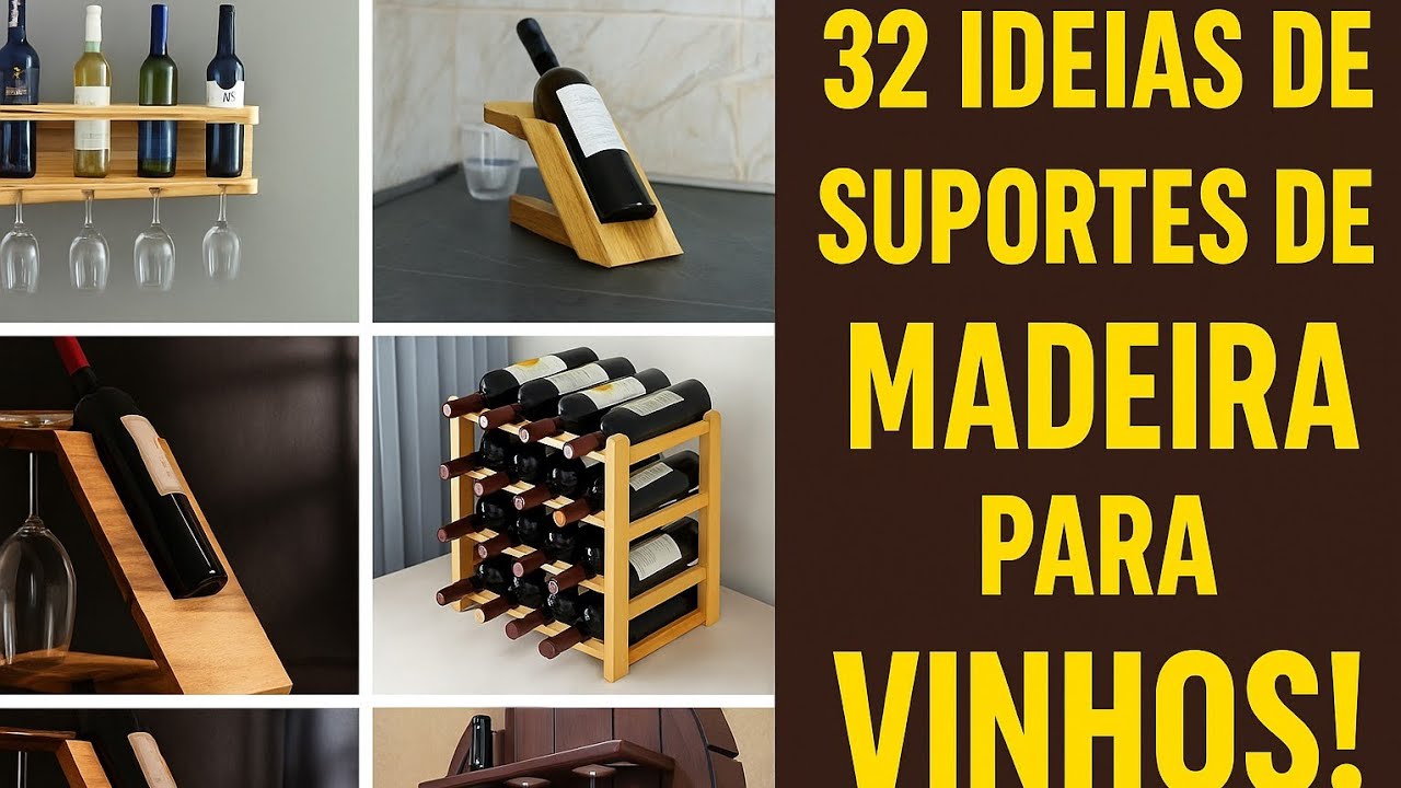 32 idéias de suportes para vinhos ! Adegas de madeira !
