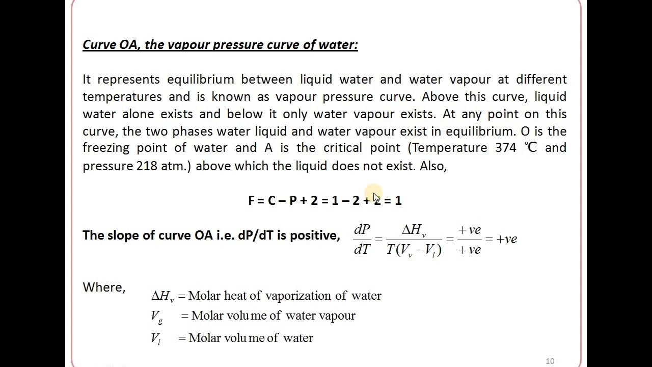 Lecture 4 Phase Equilibrium Phase Diagram Water System