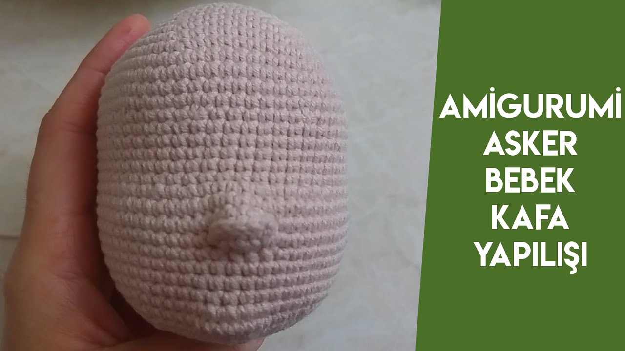 #amigurumiSoldier Amigurumi Asker bebek kafa  çene ve burun yapılışı (english subtitles)