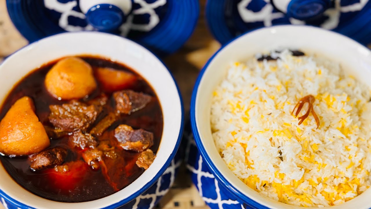GOSHT ALOO PATLA SHORBA WITH SMALL RICE PULAO RECIPE /BEEF ALOO KA PATLA SHORBA RECIPE WITH PULAO