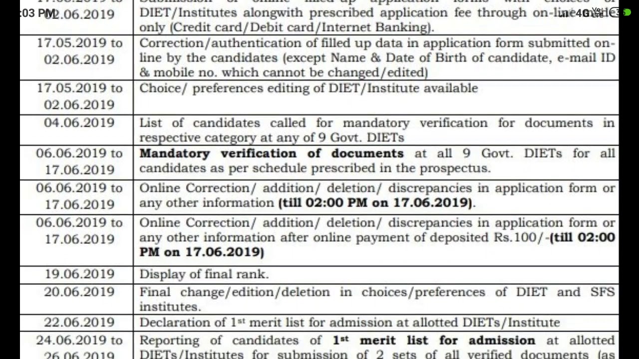 Scert Delhi | 2019-2021 Admission Schedule | D.EL.ED ,DIET