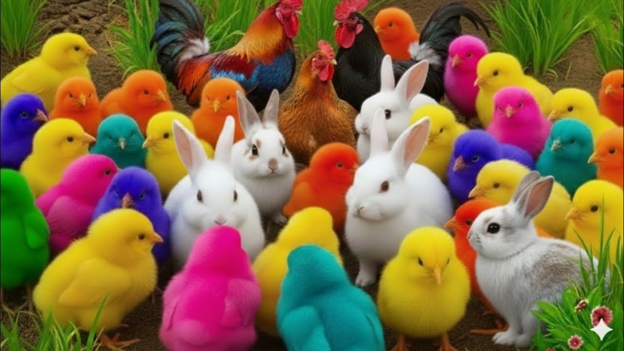 Ayam Lucu, ayam warna warni, ayam rainbow, kelinci lucu, bebek lucu, ikan koi, Hewan Lucu