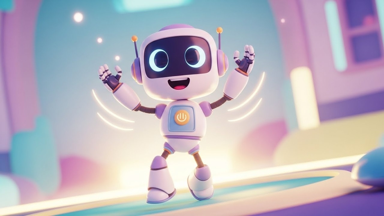 Забавный робот учится махать рукой в знак приветствия 🤖 | Мультфильм для детей и весёлые приключения