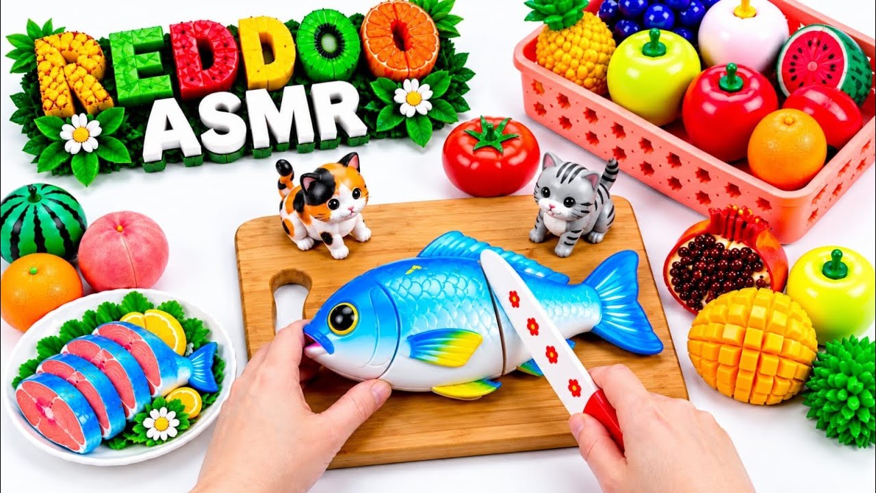 Refreshing ASMR Fruit Sounds 🍗🥪🍅🍋🍉🍎