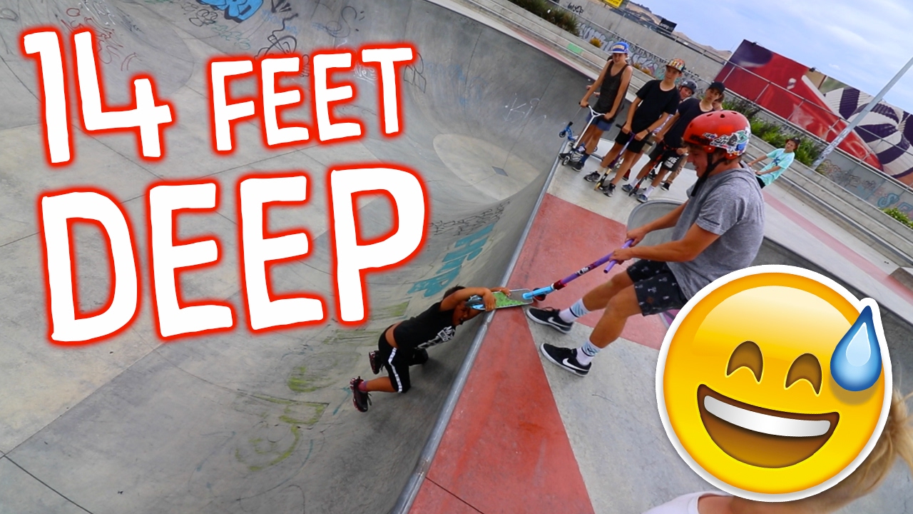 KID RESCUED FROM GIGANTIC SKATE BOWL!!