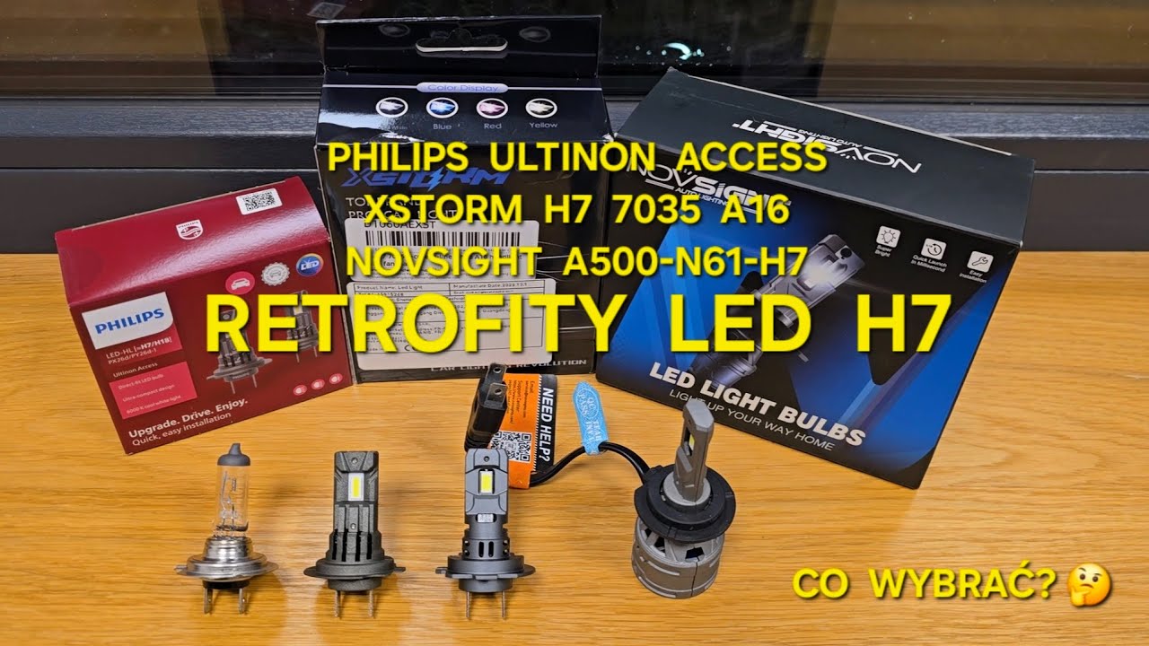#Retrofit #LED Philips Ultinon Access 2500 H7 vs XSTORM H7 7035 A16 #test NOVSIGHT A500-N61-H7