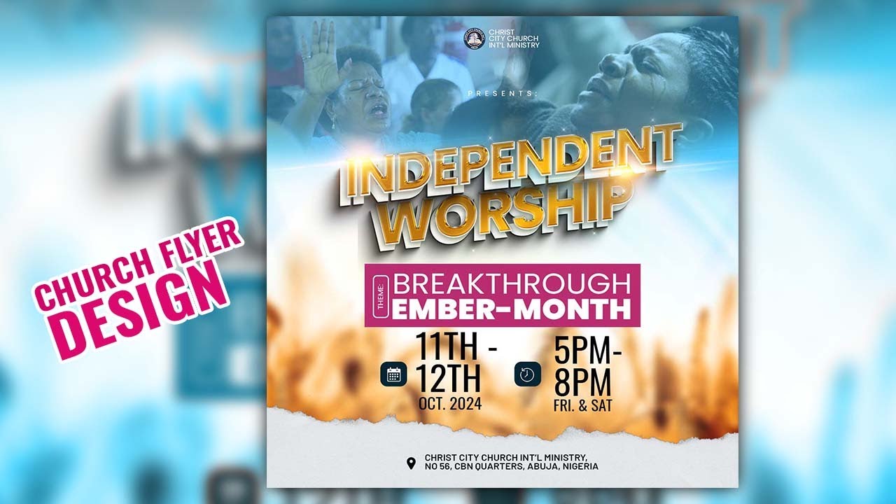 Church Flyer Design | Church Flyer Design in Photoshop | Independent Worship Church Flyer Design