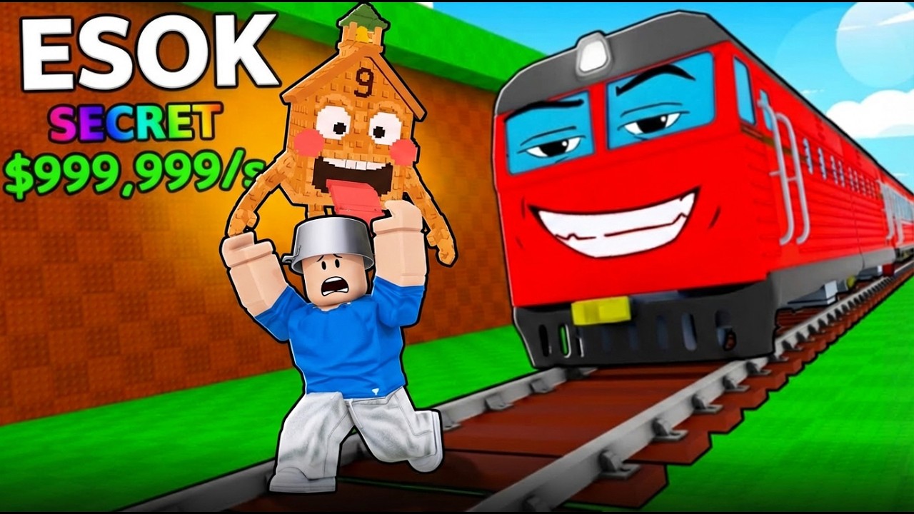 ESCAPEI de UM TREM por BRAINROT no ROBLOX