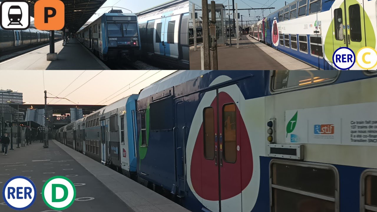 [RER C, D Ligne P] Transilien, Carmillon, IDF-Mobilités les 3 livrées des Z20500 compilation longue
