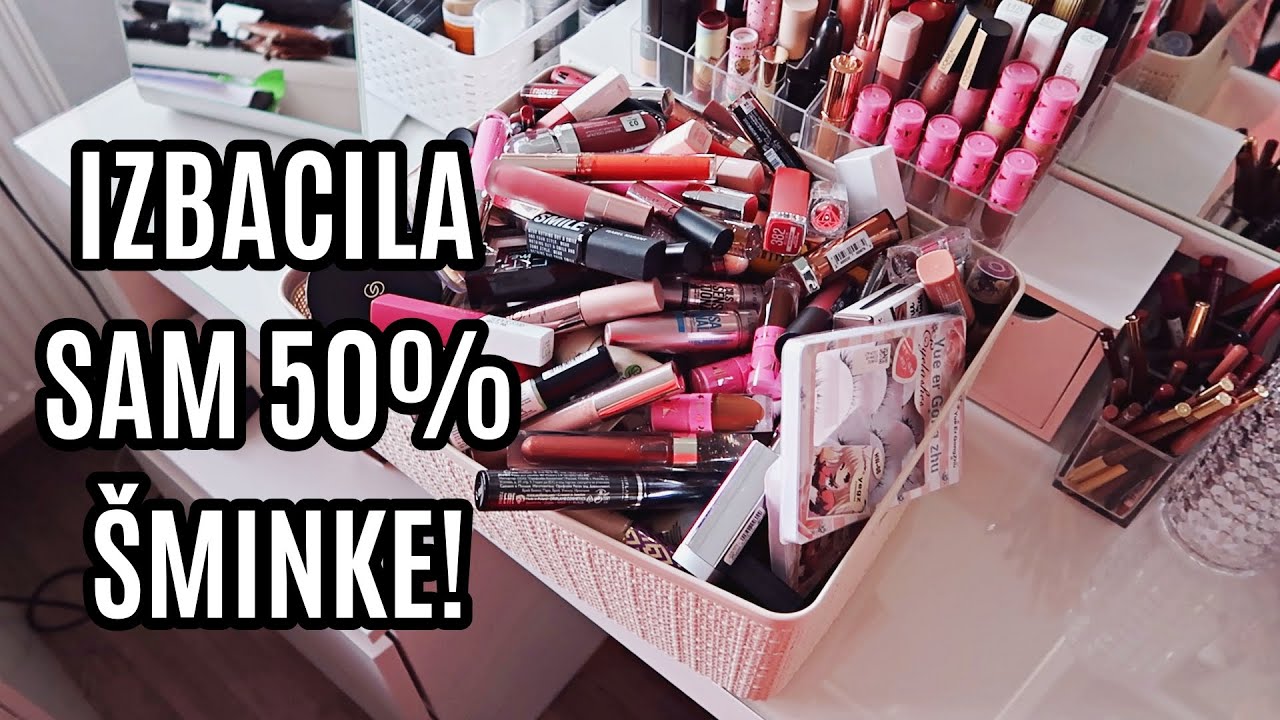 NAJVEĆI DECLUTTER ŠMINKE IKAD 💄 - palete sjenila, bronzeri, rumenila i highlighteri (1/2) 🗑️