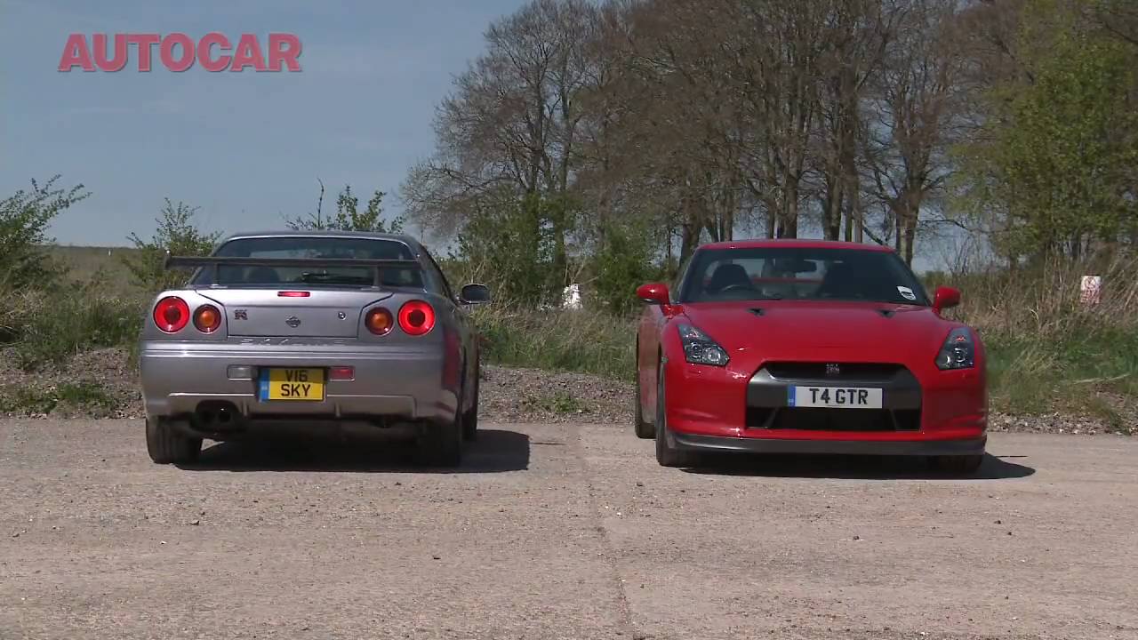 New Nissan GT-R meets R34 GT-R by autocar.co.uk
