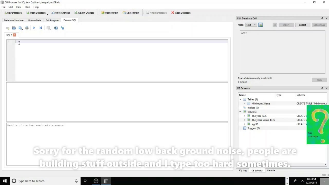 How to select columns from a single database table using SQL in DB Browser for SQLite part 2