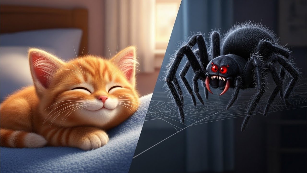 😱 OMG! The Spider’s Magic Bite Turned My Kitten Into a Monster! 🕷💥🐱