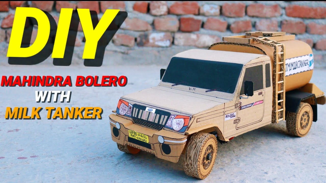 How To Make RC Mahindra Bolero With Atm Milk Tanker From Cardboard And Homemade ll DIY     🔥🔥