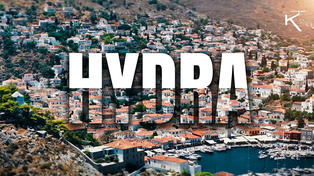 Aerial tour of Hydra - an Aegean Sea gem