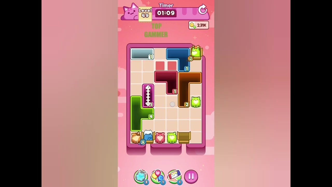 Drop the Cat! level 49 gameplay walkthrough solution