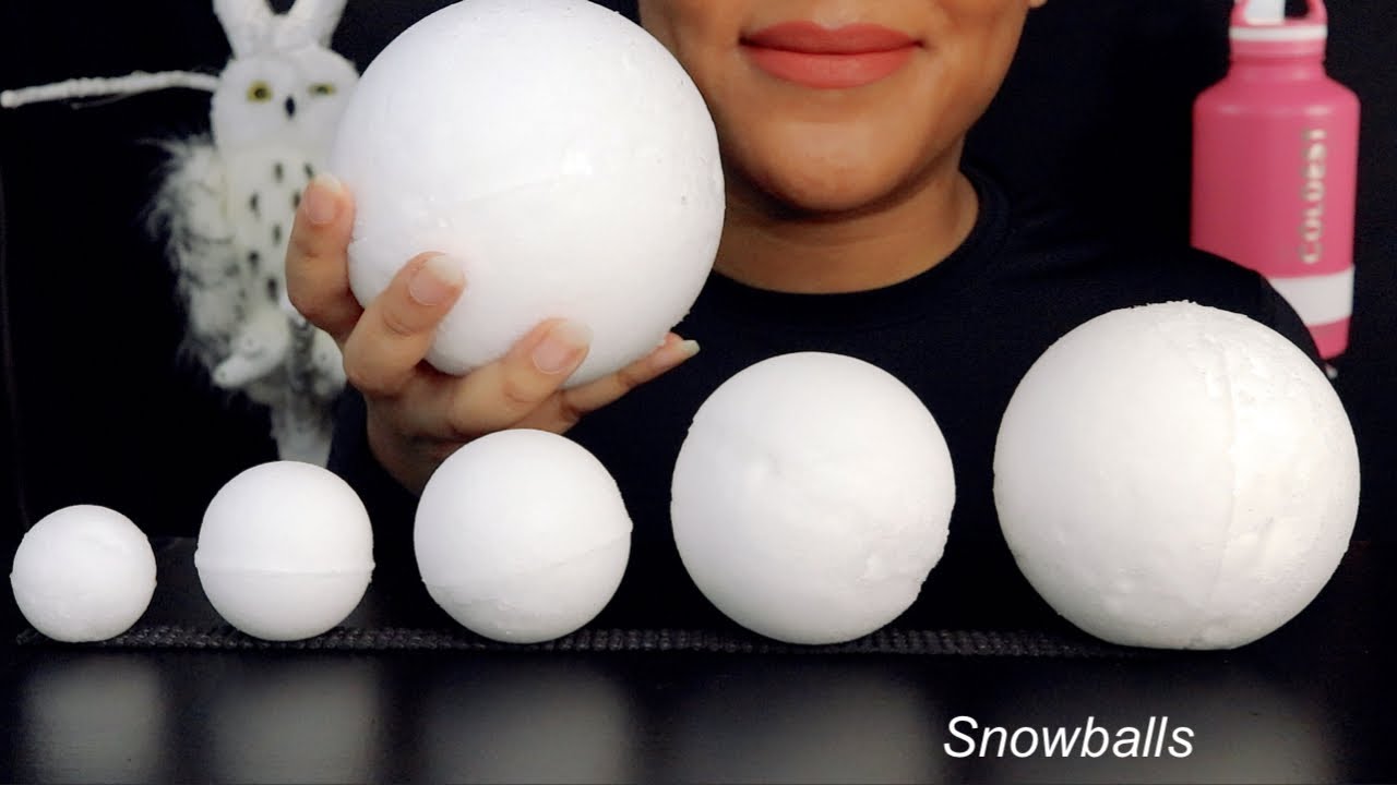 ASMR REFROZEN SNOWBALLS/ ICE EATING/ JUST BITES @15:46