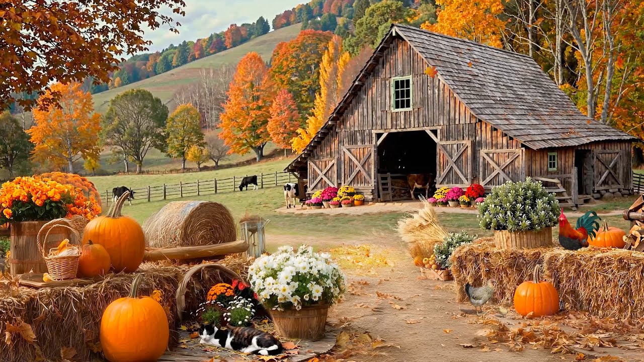 Cozy Autumn Farm Life | Soft Piano & Nature Ambience for Reading & Focus